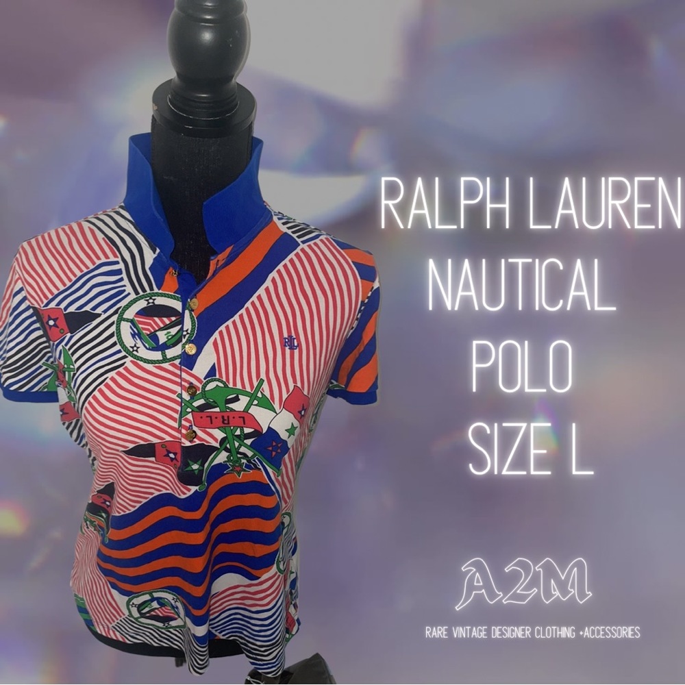 Ralph Lauren Nautical Print Polo Size L NWOT